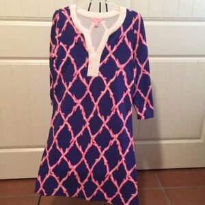 Lilly Pulitzer French Terry tunic neck  knit dress in EXCELLENT CONDITION
